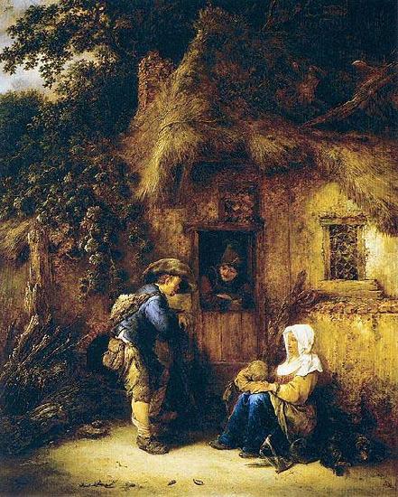 Isaac van Ostade Traveller at a Cottage Door oil painting image
